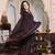Black Cotton Floral Block Print Angrakha Style Anarkali Kurti Pant Dupatta Set