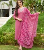 Women Beautiful Embroidery Rayon Fabric with Straight Kurta, Pant and Dupatta Set