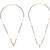 Butterfly heart shape gold plated combo set of 2 black beaded adjustable chain mangalsutra for women