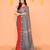 grey cotton blend handloom saree with red temple border