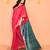 handloom rani blend silk saree with zari border