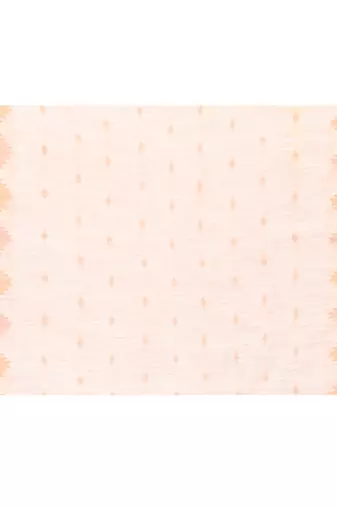 white cotton blend handloom saree with brown temple border