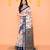 off white printed cotton saree with zari border