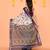 off white printed cotton saree with zari border