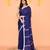 soft mul cotton blue jamdani saree with net tassels