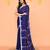 soft mul cotton blue jamdani saree with net tassels