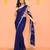 soft mul cotton blue jamdani saree with net tassels