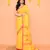 soft mul cotton yellow jamdani saree with net tassels