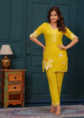  Embroidered Tunic With Trousers Co-Ords 1