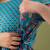 Blue aaysa floral printed pure cotton flared maternity maxi dress