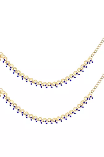 Gold plated traditional kundan stone payal anklets for women 