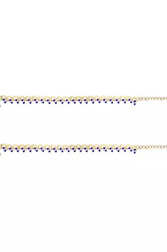 Gold plated traditional kundan stone payal anklets for women 