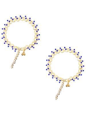 Gold plated traditional kundan stone payal anklets for women  4