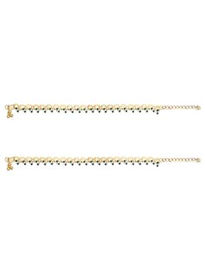 Gold plated traditional kundan stone payal anklets for women  3