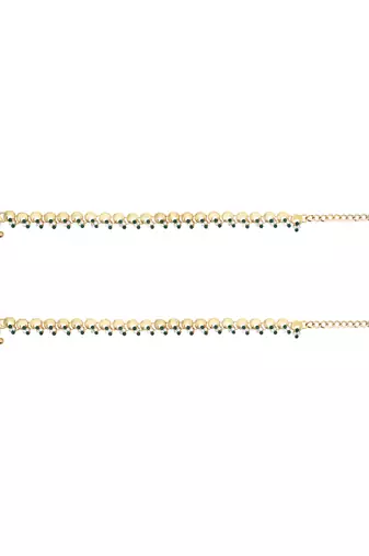 Gold plated traditional kundan stone payal anklets for women 