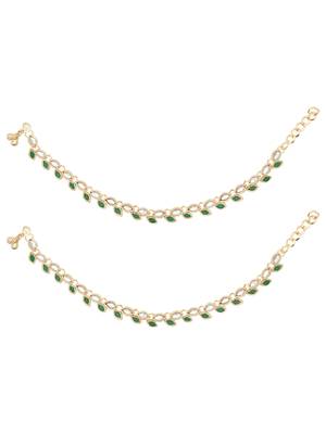 Gold plated traditional kundan stone payal anklets for women  2