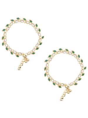 Gold plated traditional kundan stone payal anklets for women  4