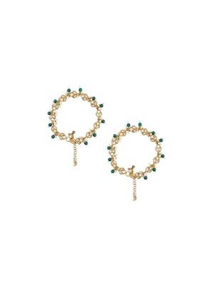 Traditional gold plated adjustable kundan pearl payal anklets jewellery for women & girls  2