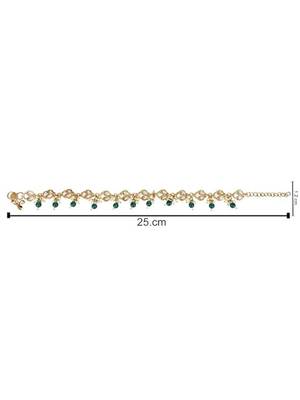 Traditional gold plated adjustable kundan pearl payal anklets jewellery for women & girls  4