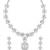 Silver plated cubic zirconia american diamond cz special chain necklace with earrings set for women