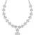 Silver plated cubic zirconia american diamond cz special chain necklace with earrings set for women