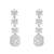 Silver plated cubic zirconia american diamond cz special chain necklace with earrings set for women