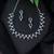 Stylish silver plated cubic zirconia american diamond cz ad necklace jewellery set for women & (ad0029zbl)