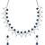 Stylish silver plated cubic zirconia american diamond cz ad necklace jewellery set for women & (ad0029zbl)