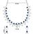 Stylish silver plated cubic zirconia american diamond cz ad necklace jewellery set for women & (ad0029zbl)