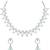 Stylish silver plated cubic zirconia american diamond special necklace with earrings set for women