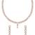 Rose gold plated cubic zirconia american diamond cz special chain necklace with earrings set for women