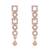 Rose gold plated cubic zirconia american diamond cz special chain necklace with earrings set for women