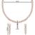 Rose gold plated cubic zirconia american diamond cz special chain necklace with earrings set for women