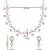 Rose gold plated cubic zirconia american diamond cz special chain necklace with earrings set for women