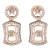 Rose gold plated cubic zirconia american diamond cz special chain necklace with earrings set for women