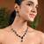 Silver plated cubic zirconia american diamond special necklace & drop earrings jewellery set for women