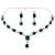 Silver plated cubic zirconia american diamond special necklace & drop earrings jewellery set for women