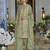 Green embroidered chinon free size stitched palazzo style salwar suit-Full stitched free size