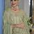 Green embroidered chinon free size stitched palazzo style salwar suit-Full stitched free size