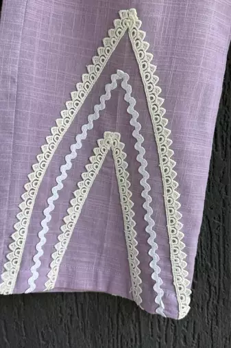 Purple embroidered cotton co ord set