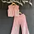 Pink embroidered cotton co ord set