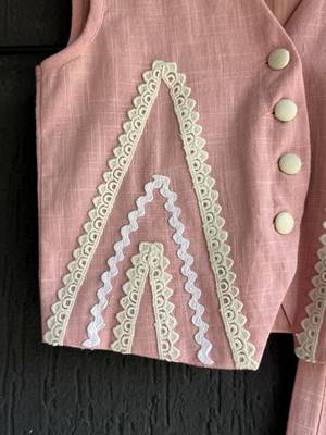 Pink embroidered cotton co ord set 3