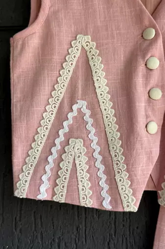 Pink embroidered cotton co ord set