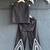 Black embroidered cotton co ord set