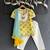 Yellow printed cotton silk kurta set
