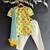 Yellow printed cotton silk kurta set