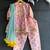 Pink printed cotton silk kurta set
