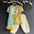 Yellow printed cotton silk kurta set