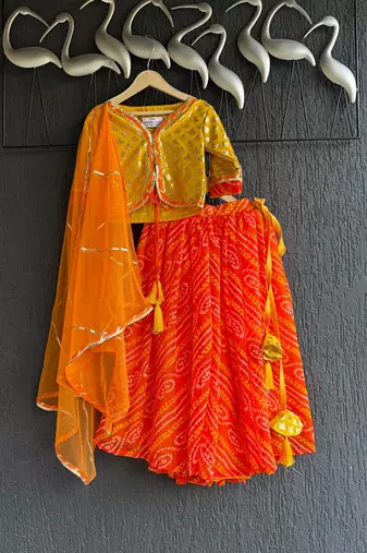 Multicolor printed cotton lehenga