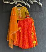 Multicolor printed cotton lehenga